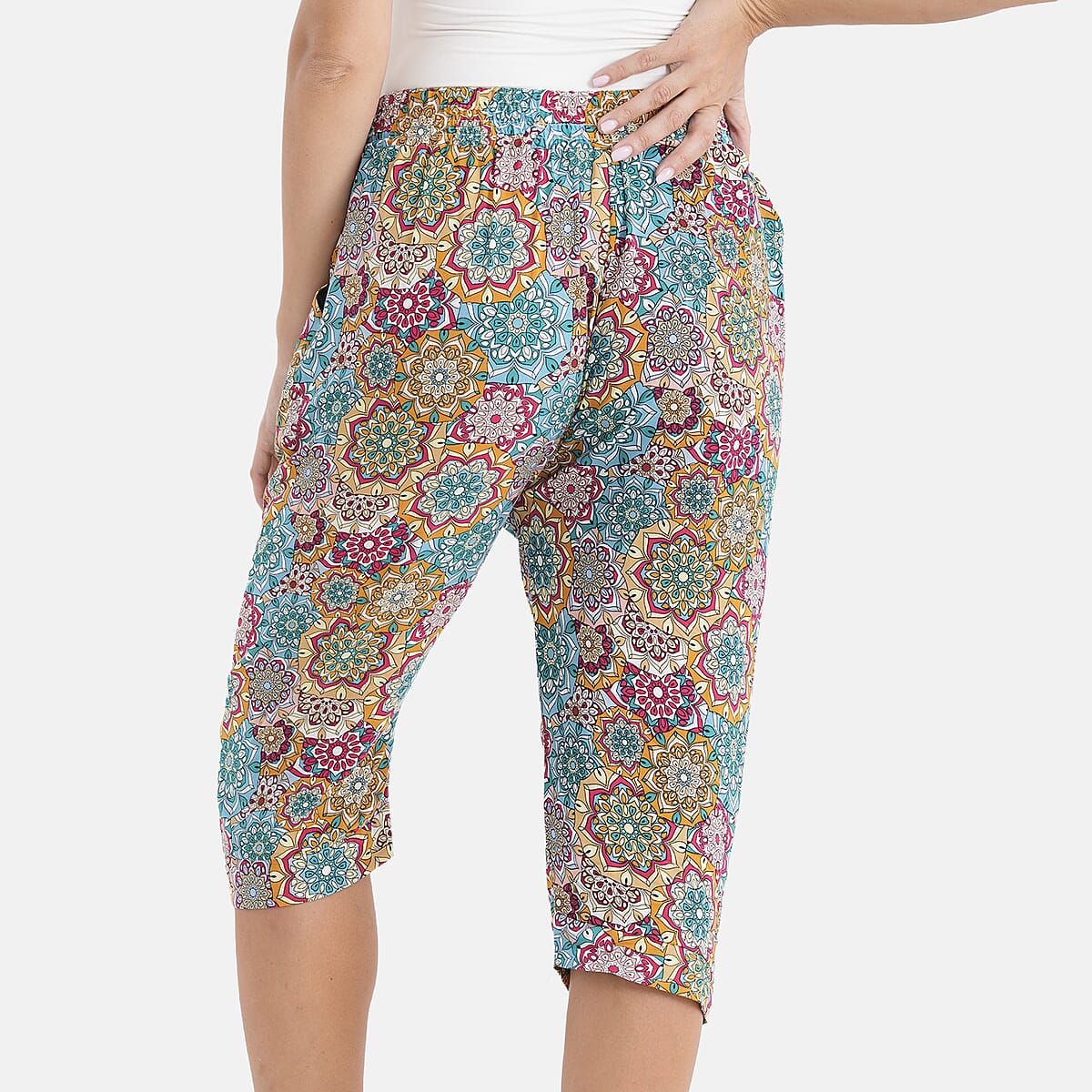La Marey Black Woven Printed Jogger - One Size Plus image number 2
