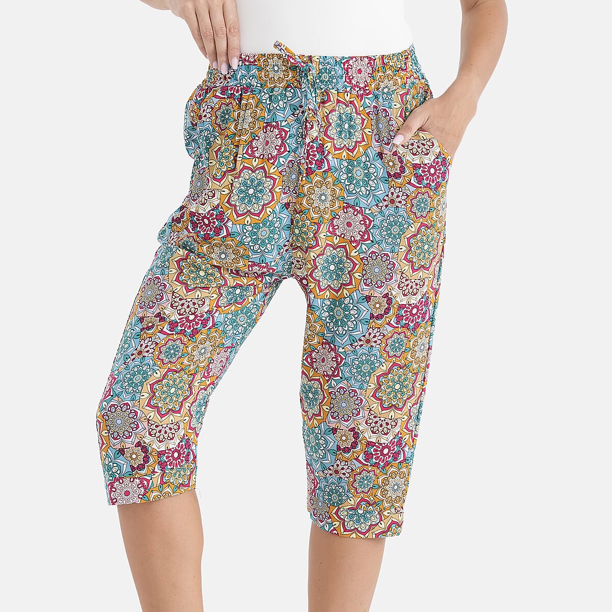 La Marey Black Woven Printed Jogger - One Size Plus image number 4