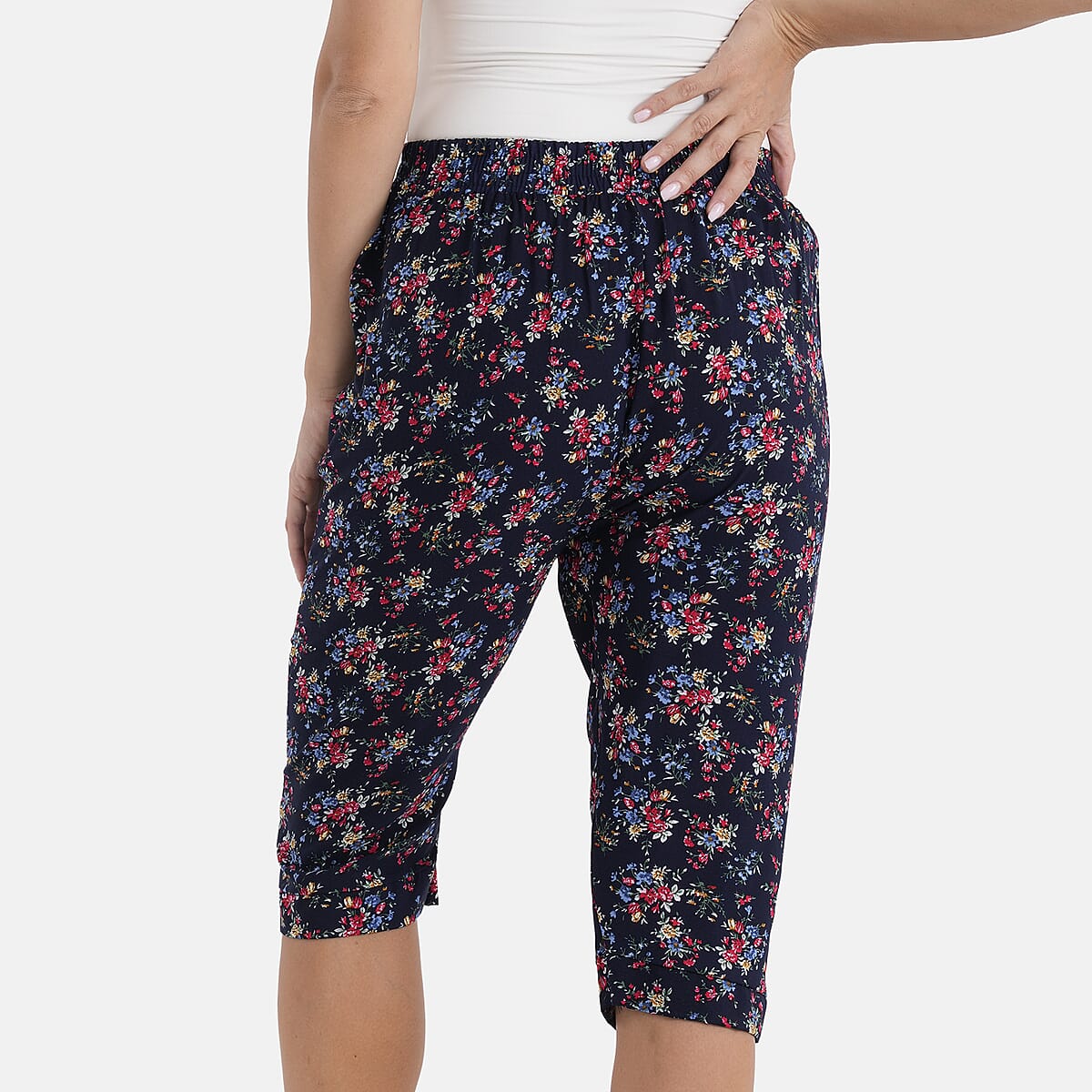 La Marey Black Teal Woven Printed Jogger - One Size Missy image number 2