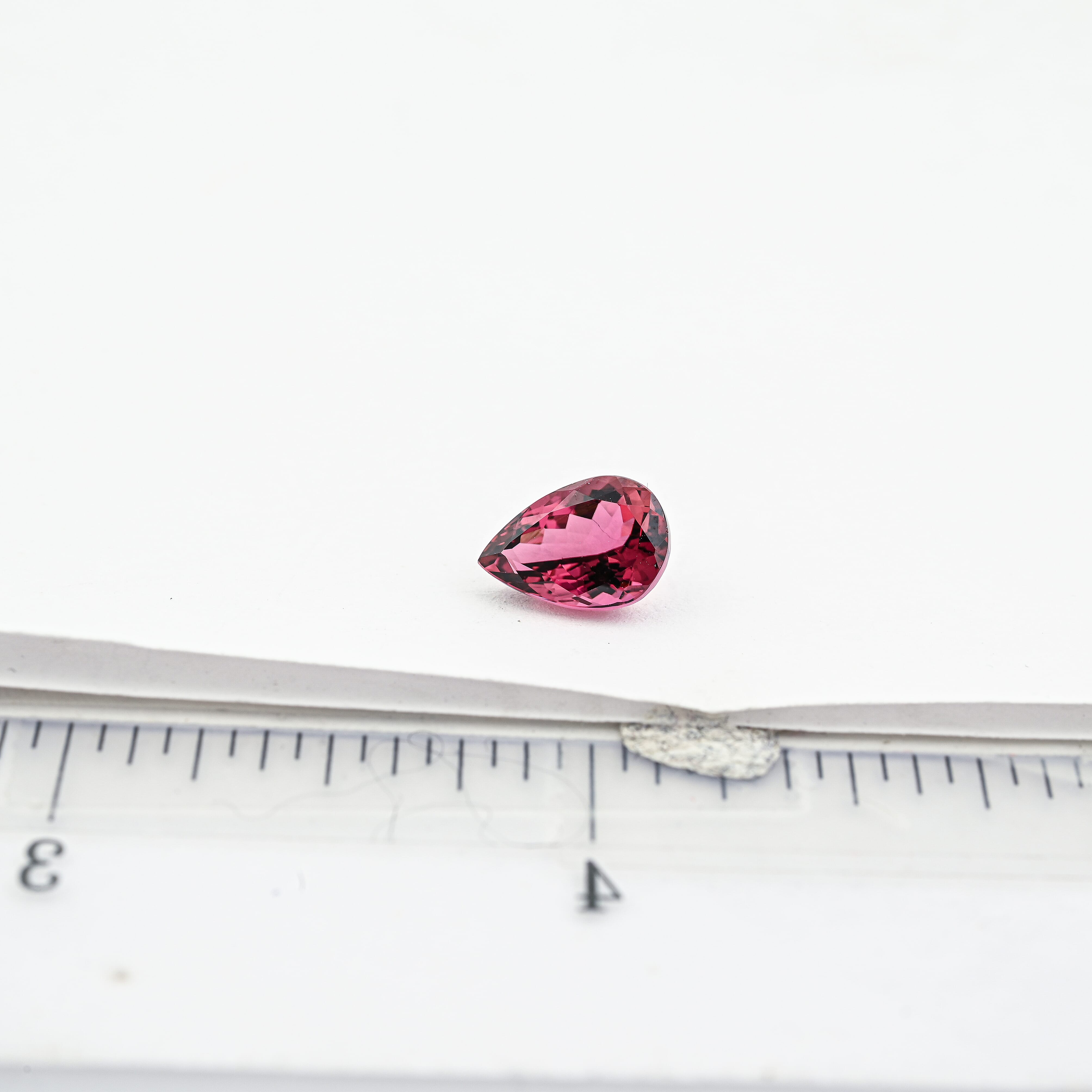 Certified & Appraised AAAA Ouro Fino Rubellite (Pear Free Size)