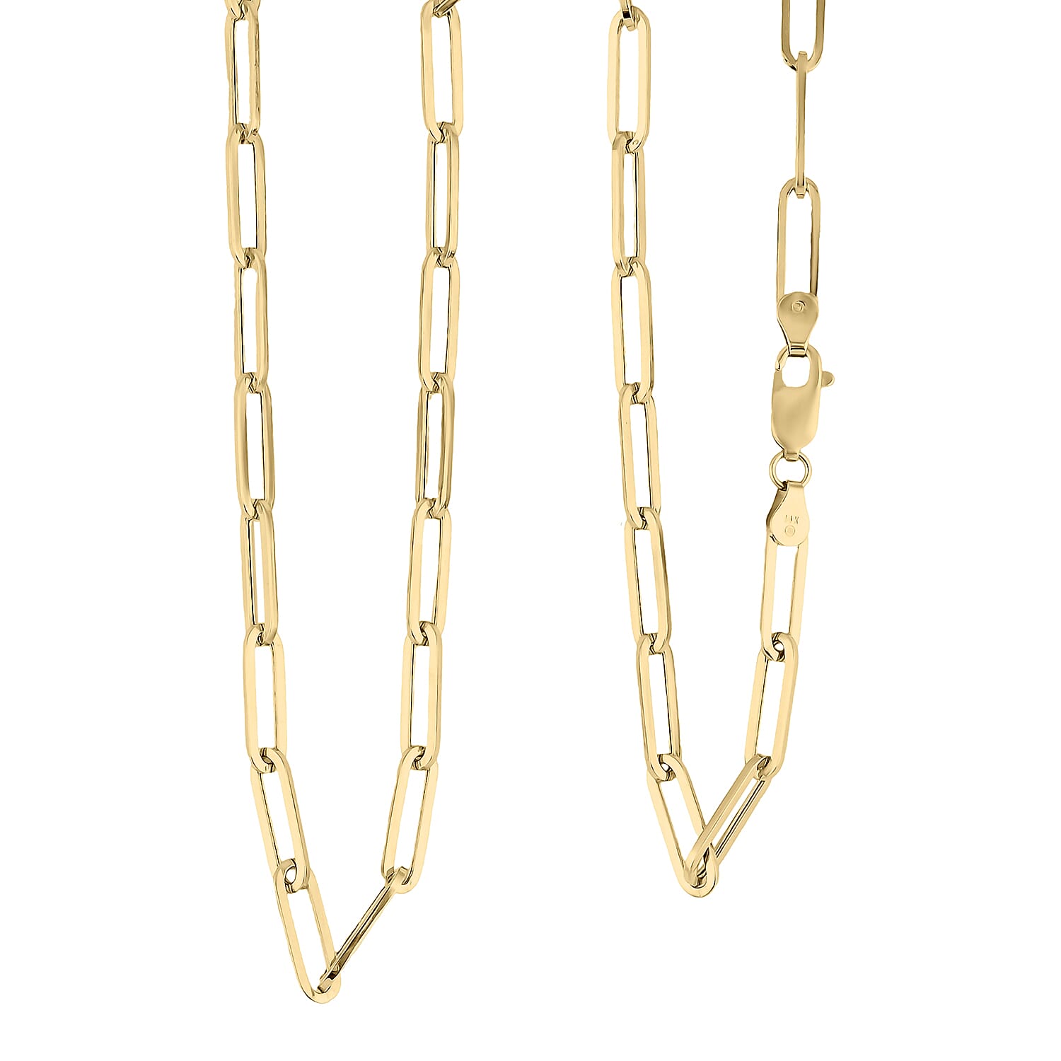 4.50mm Paperclip Necklace in 14K Yellow Gold 7.50 Grams 24 Inches 