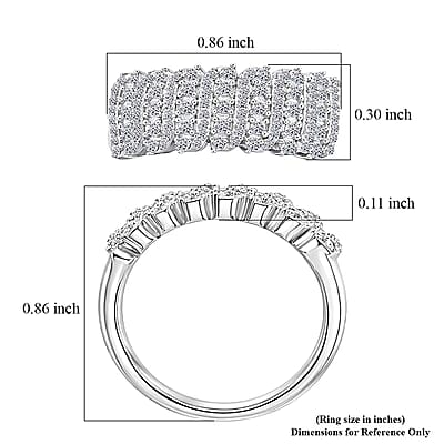 Luxuriant Lab Grown Diamond G-H SI 0.50 ctw Endless Light Flow Band Ring in Rhodium Over Sterling Silver (Size 10.0)