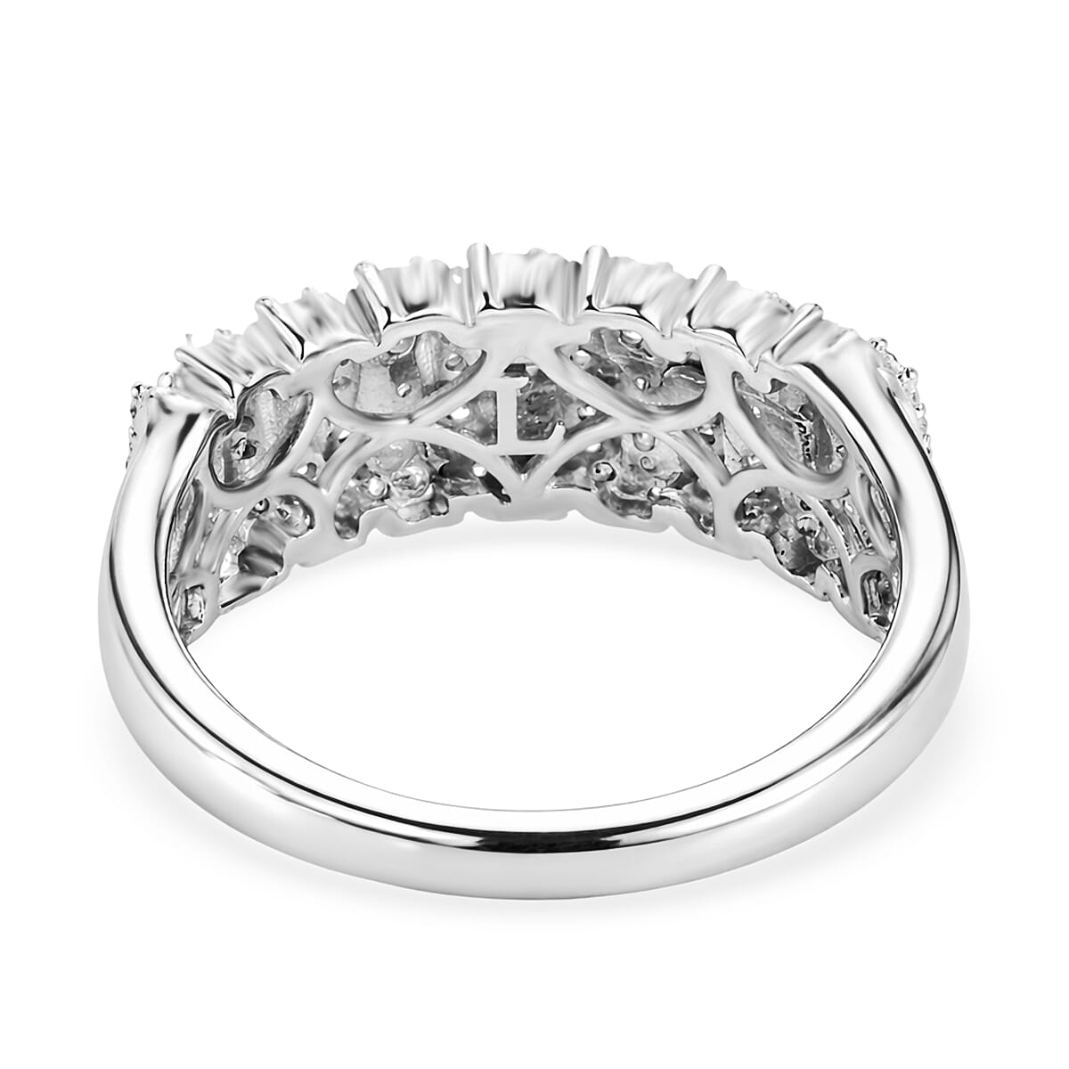 Luxuriant Lab Grown Diamond G-H SI 0.50 ctw Band Ring in Rhodium Over Sterling Silver (Size 7.0) image number 4