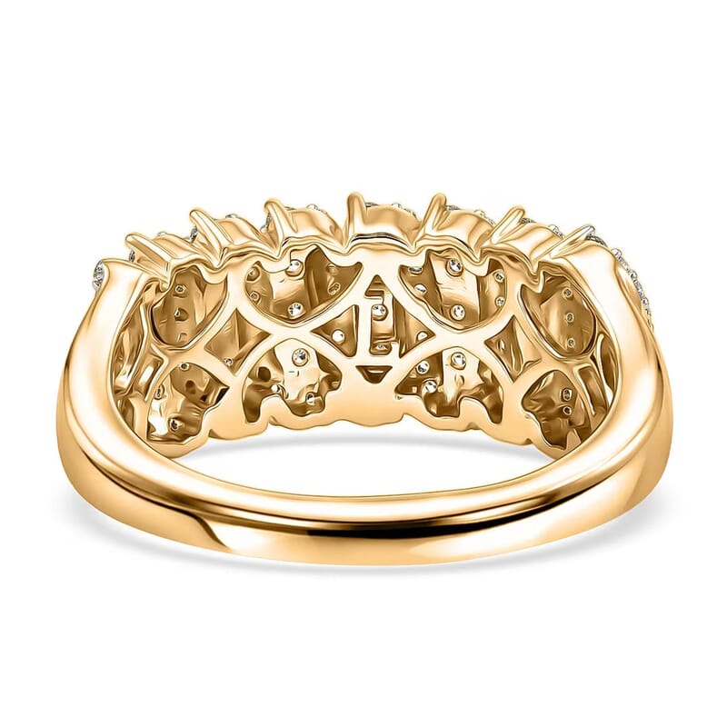Luxuriant Lab Grown Yellow Diamond IR and Lab Grown Diamond SI 0.50 ctw Endless Light Flow Band Ring in 18K Vermeil Yellow Gold Over Sterling Silver (Size 6.0)