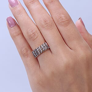 Luxuriant Lab Grown Red Diamond IR and Lab Grown Diamond SI 0.50 ctw Band Ring in 18K Vermeil Rose Gold Over Sterling Silver (Size 8.0)