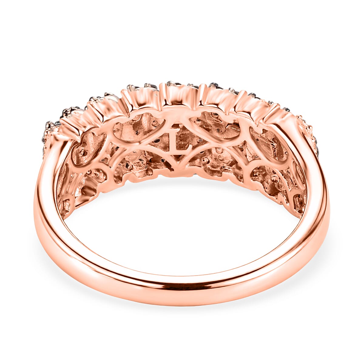 Luxuriant Lab Grown Red Diamond IR and Lab Grown Diamond SI 0.50 ctw Band Ring in 18K Vermeil Rose Gold Over Sterling Silver (Size 8.0) image number 4