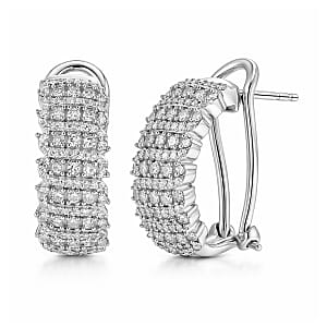 Luxuriant Lab Grown Diamond G-H SI 1.00 ctw Earrings in Rhodium Over Sterling Silver