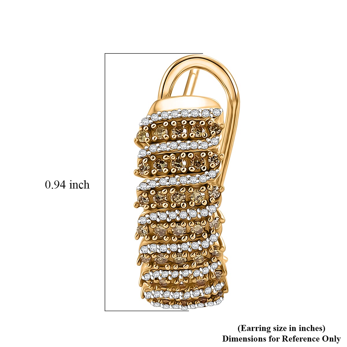 Luxuriant Lab Grown Yellow Diamond and Lab Grown Diamond SI 1.00 ctw Earrings in 18K Vermeil Yellow Gold Over Sterling Silver image number 4