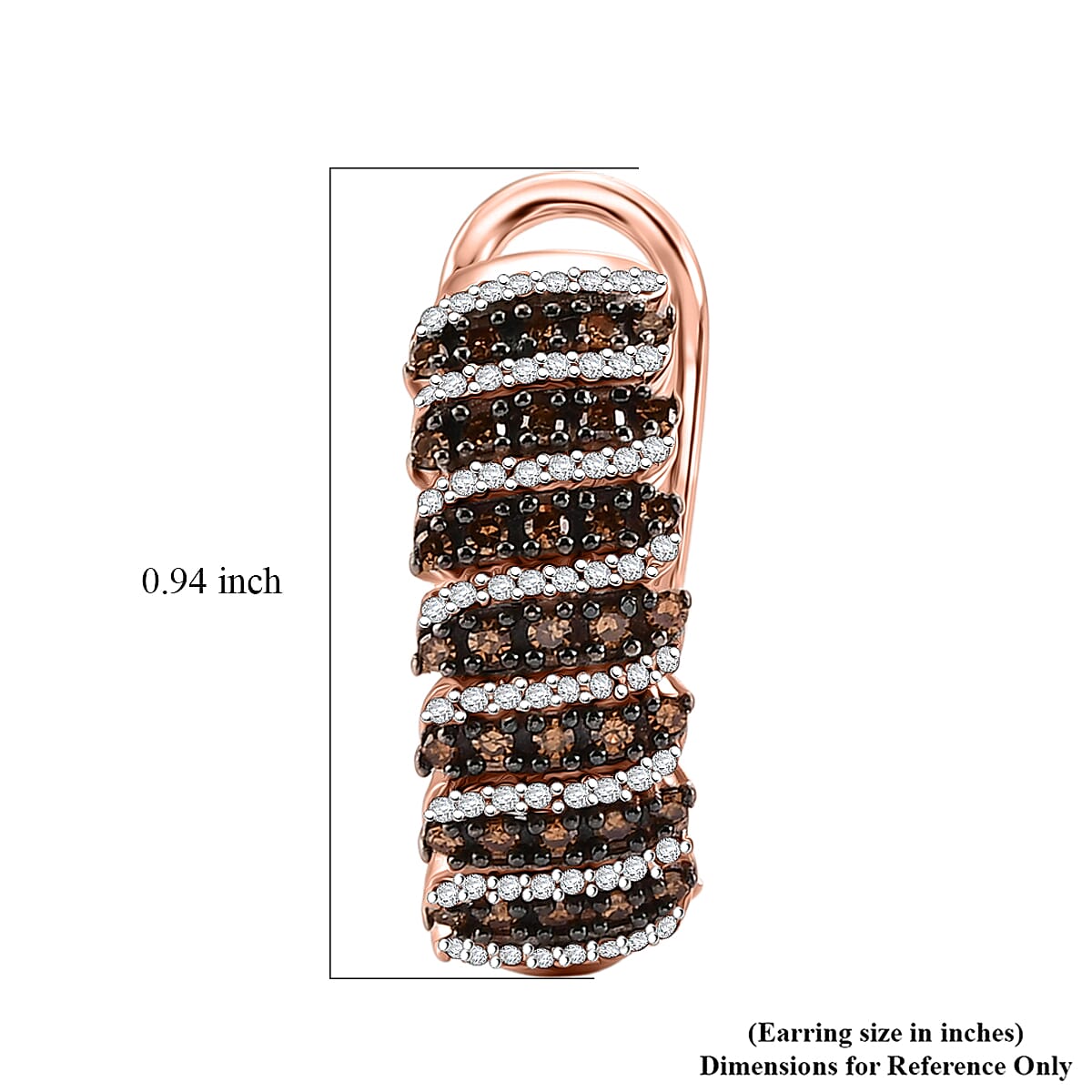 Luxuriant Lab Grown Red Diamond and Lab Grown Diamond SI 1.00 ctw Earrings in 18K Vermeil Rose Gold Over Sterling Silver image number 4