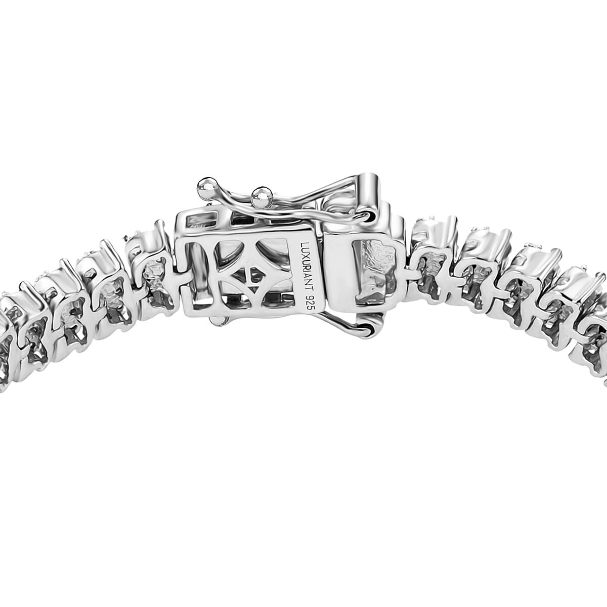 Luxuriant Lab Grown Diamond (G-H, SI) Bracelet in Rhodium Over Sterling Silver (7.25 In) 3.00 ctw image number 3