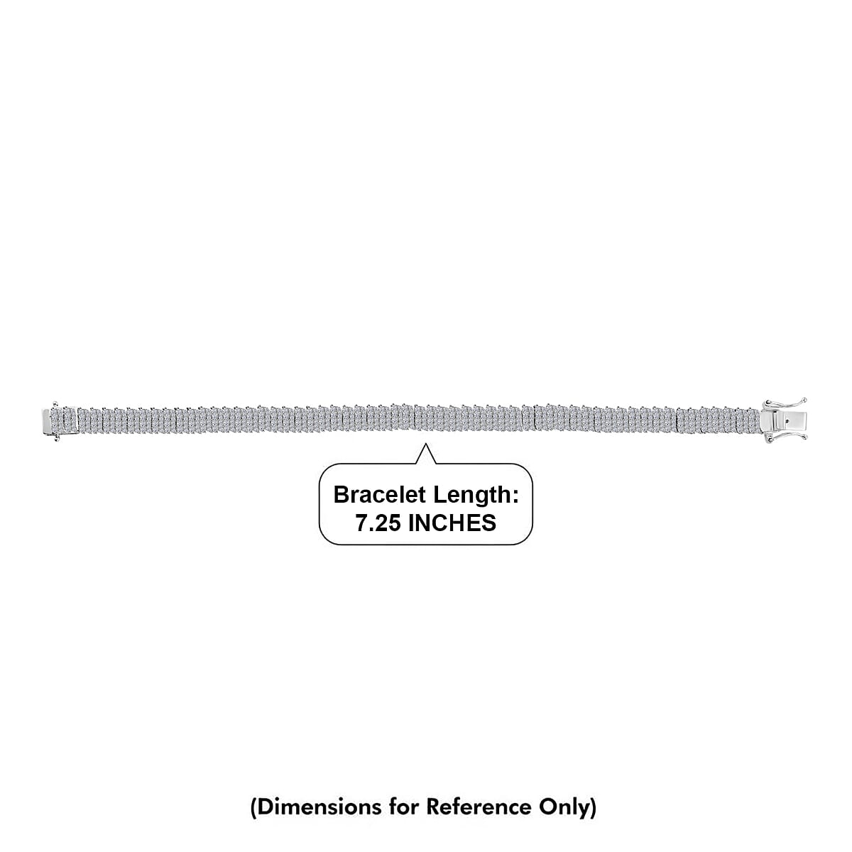 Luxuriant Lab Grown Diamond (G-H, SI) Bracelet in Rhodium Over Sterling Silver (7.25 In) 3.00 ctw image number 4