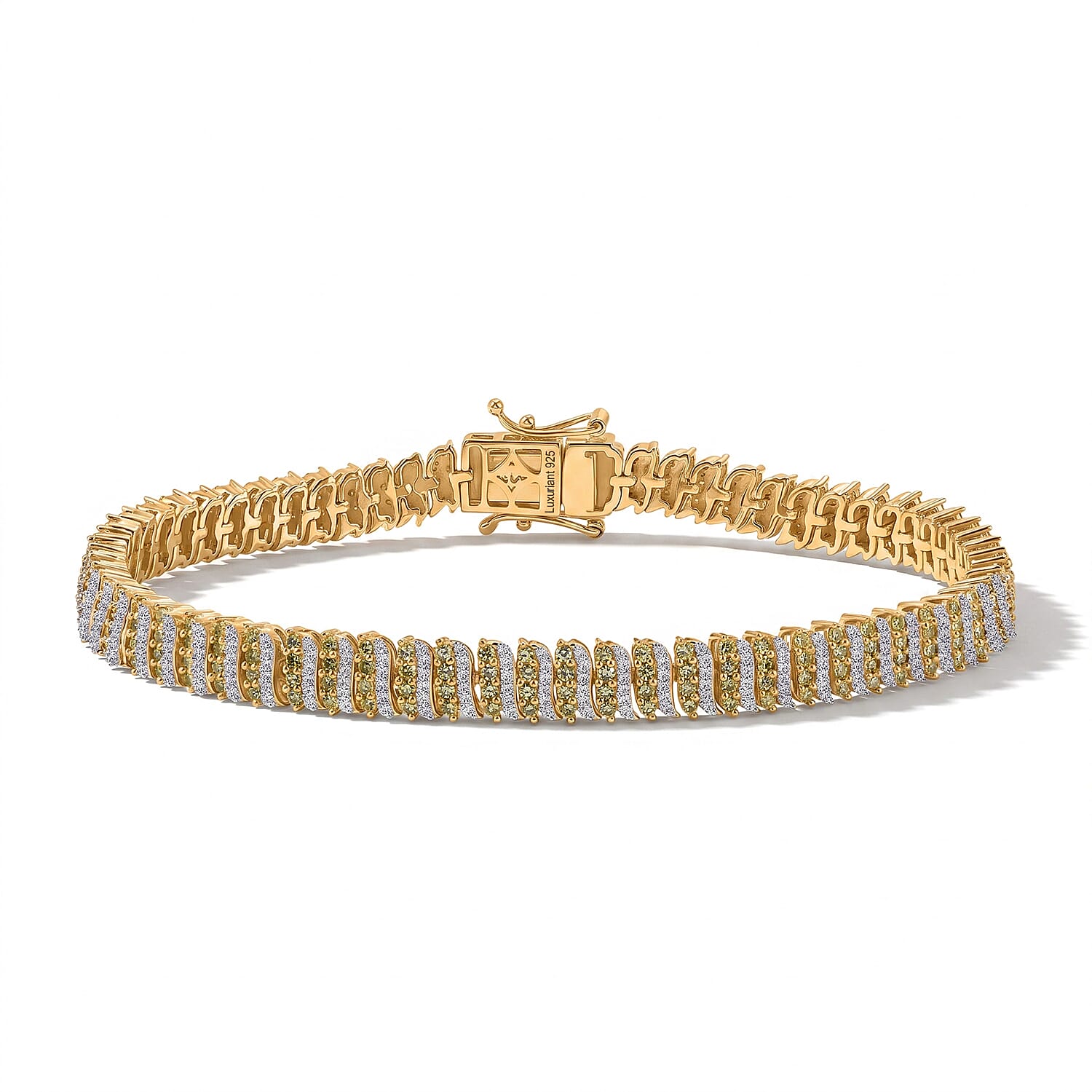 Luxuriant Lab Grown Diamond (G-H, SI) Bracelet in Rhodium Over Sterling Silver (7.25 In) 3.00 ctw