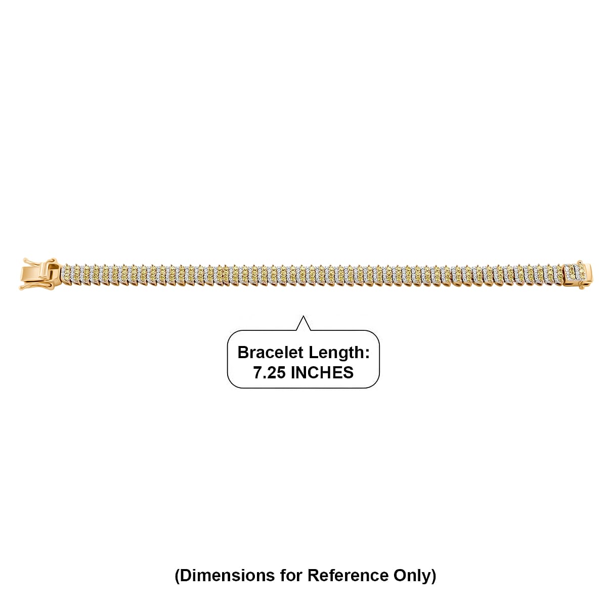 Luxuriant Lab Grown Yellow Diamond and Lab Grown Diamond SI 3.00 ctw Bracelet in 18K Vermeil Yellow Gold Over Sterling Silver (7.25 In) image number 4