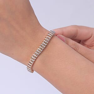 Luxuriant Lab Grown Red Diamond and Lab Grown Diamond SI 3.00 ctw Bracelet in 18K Vermeil Rose Gold Over Sterling Silver (7.25 In)