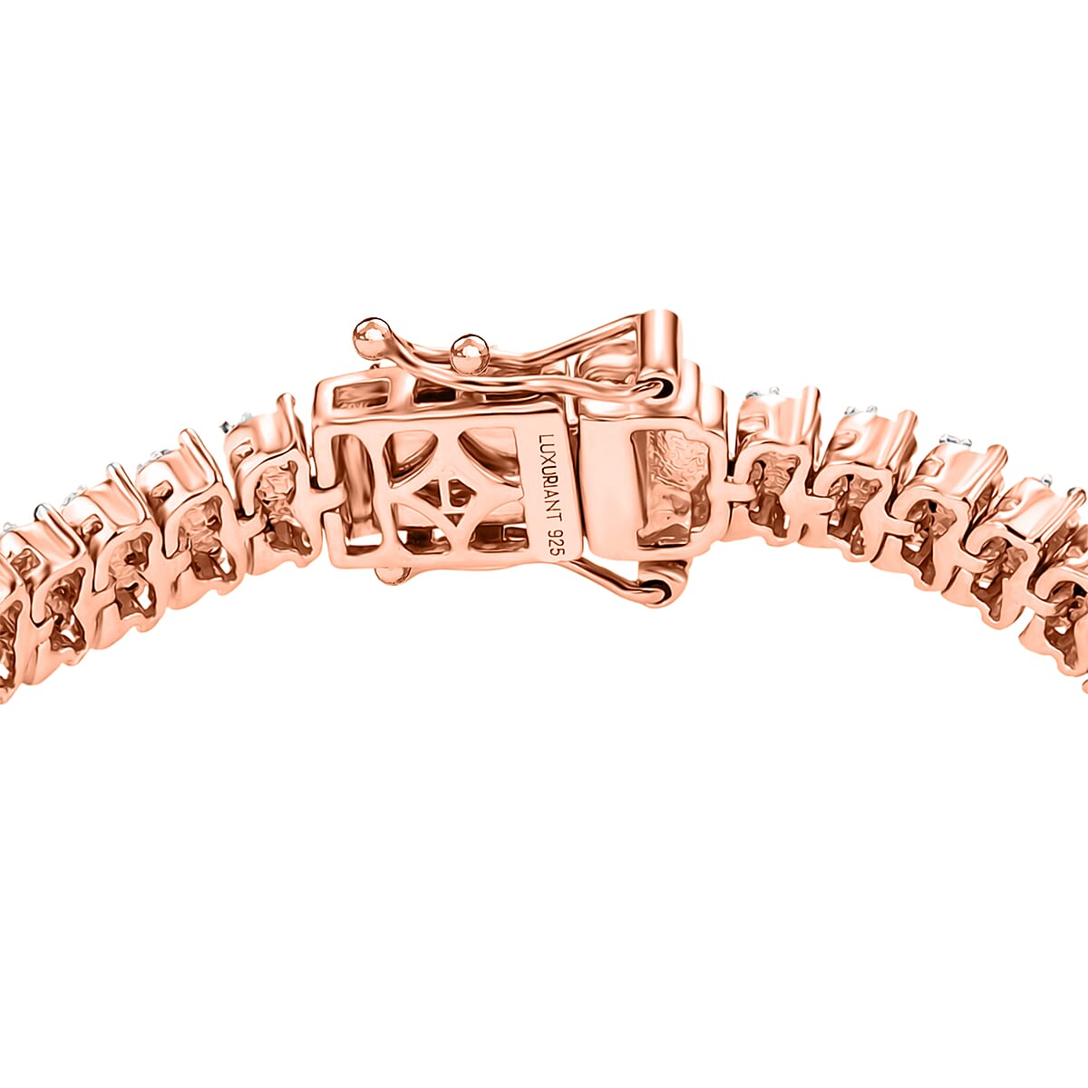 Luxuriant Lab Grown Red Diamond and Lab Grown Diamond SI 3.20 ctw Bracelet in 18K Vermeil Rose Gold Over Sterling Silver (7.25 In) image number 3
