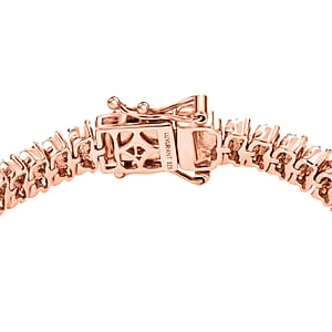 Luxuriant Lab Grown Red Diamond and Lab Grown Diamond SI 3.00 ctw Bracelet in 18K Vermeil Rose Gold Over Sterling Silver (7.25 In)