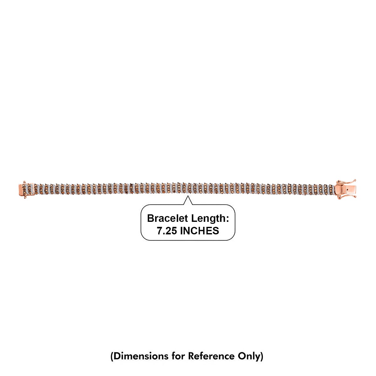 Luxuriant Lab Grown Red Diamond and Lab Grown Diamond SI 3.20 ctw Bracelet in 18K Vermeil Rose Gold Over Sterling Silver (7.25 In) image number 4