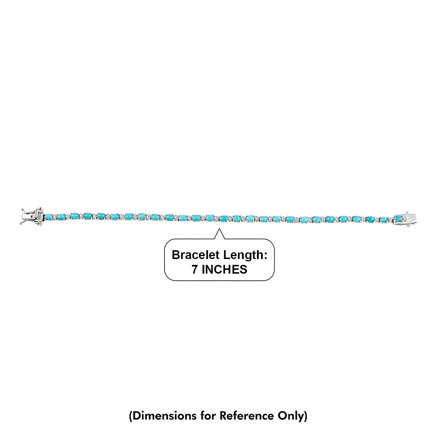 Premium Sleeping Beauty Turquoise and Luxuriant Lab Grown Diamond G-H SI 4.50 ctw Skyline Legacy Bracelet in Rhodium Over Sterling Silver (7.25 In)