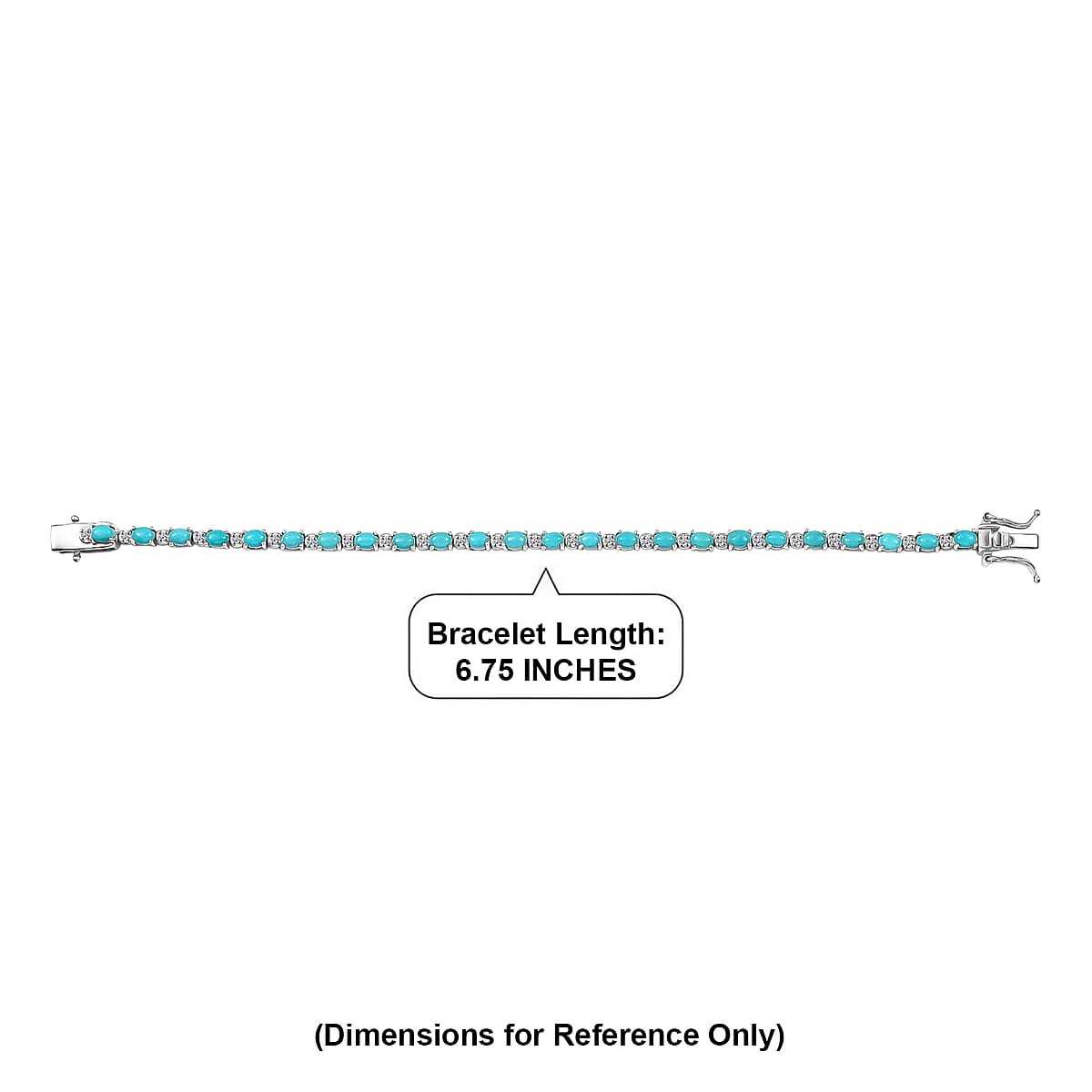 Premium Sleeping Beauty Turquoise and Luxuriant Lab Grown Diamond G-H SI 4.50 ctw Skyline Legacy Bracelet in Rhodium Over Sterling Silver (6.50 In) (Del. in 8-10 Days) image number 4