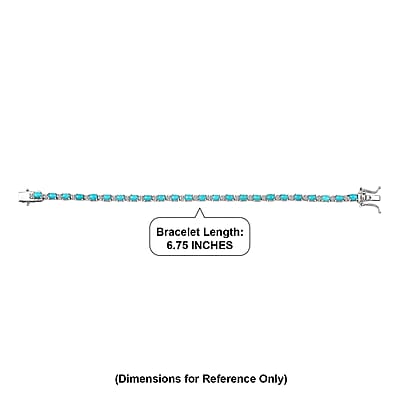 Premium Sleeping Beauty Turquoise and Luxuriant Lab Grown Diamond G-H SI 4.00 ctw Skyline Legacy Bracelet in Rhodium Over Sterling Silver (6.50 In)