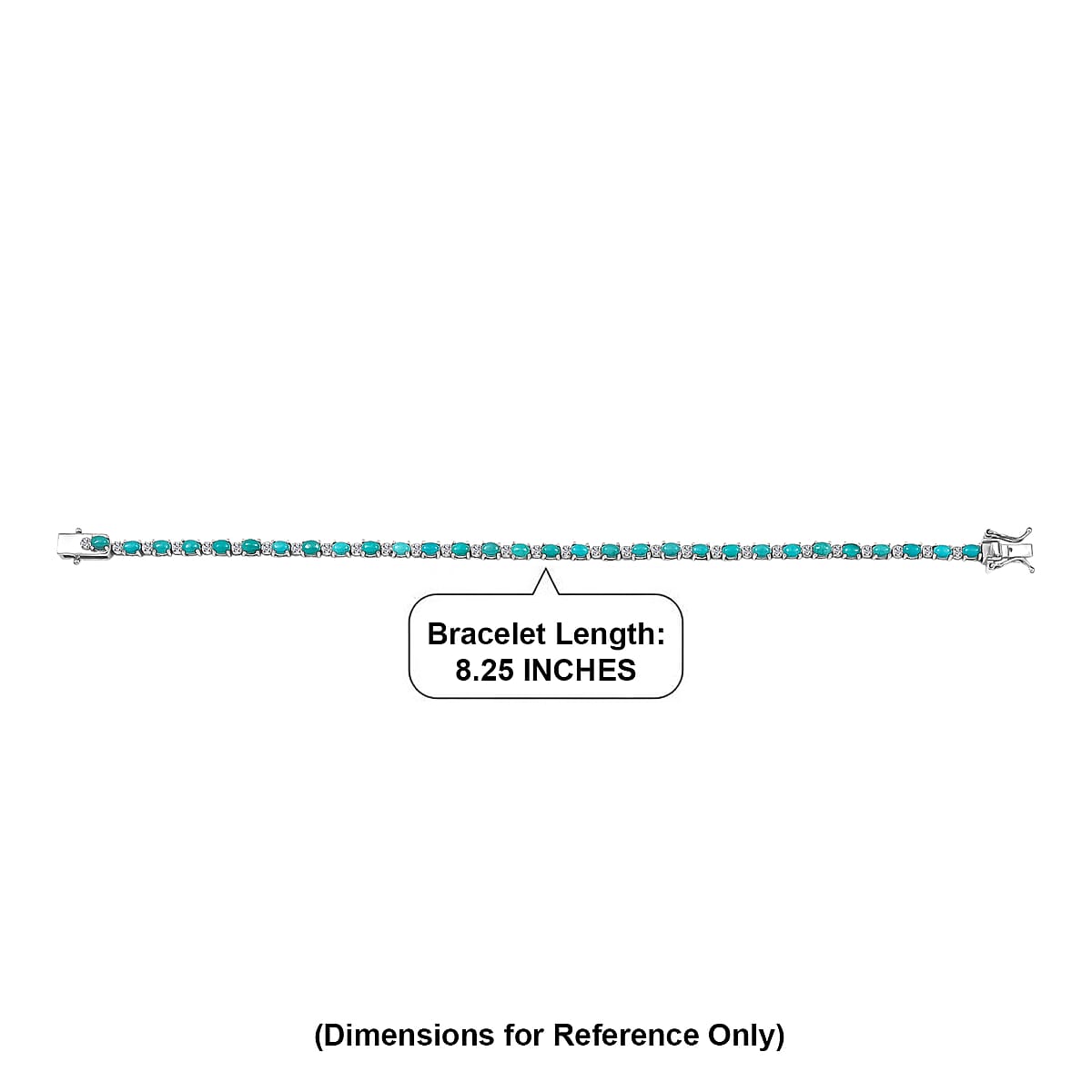 Premium Sleeping Beauty Turquoise and Luxuriant Lab Grown Diamond G-H SI 5.00 ctw Skyline Legacy Bracelet in Rhodium Over Sterling Silver (8.00 In) image number 4
