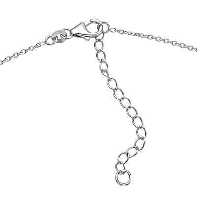 Premium Sleeping Beauty Turquoise and Luxuriant Lab Grown Diamond G-H SI 8.50 ctw Skyline Legacy Necklace in Rhodium Over Sterling Silver 18-20 Inches