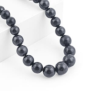 EverTrue Shungite 295.00 ctw Beaded Necklace in Platinum Bond 18 Inches