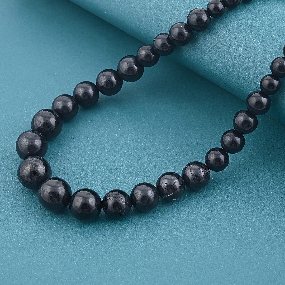 EverTrue Shungite 295.00 ctw Beaded Necklace in Platinum Bond 18 Inches image number 1