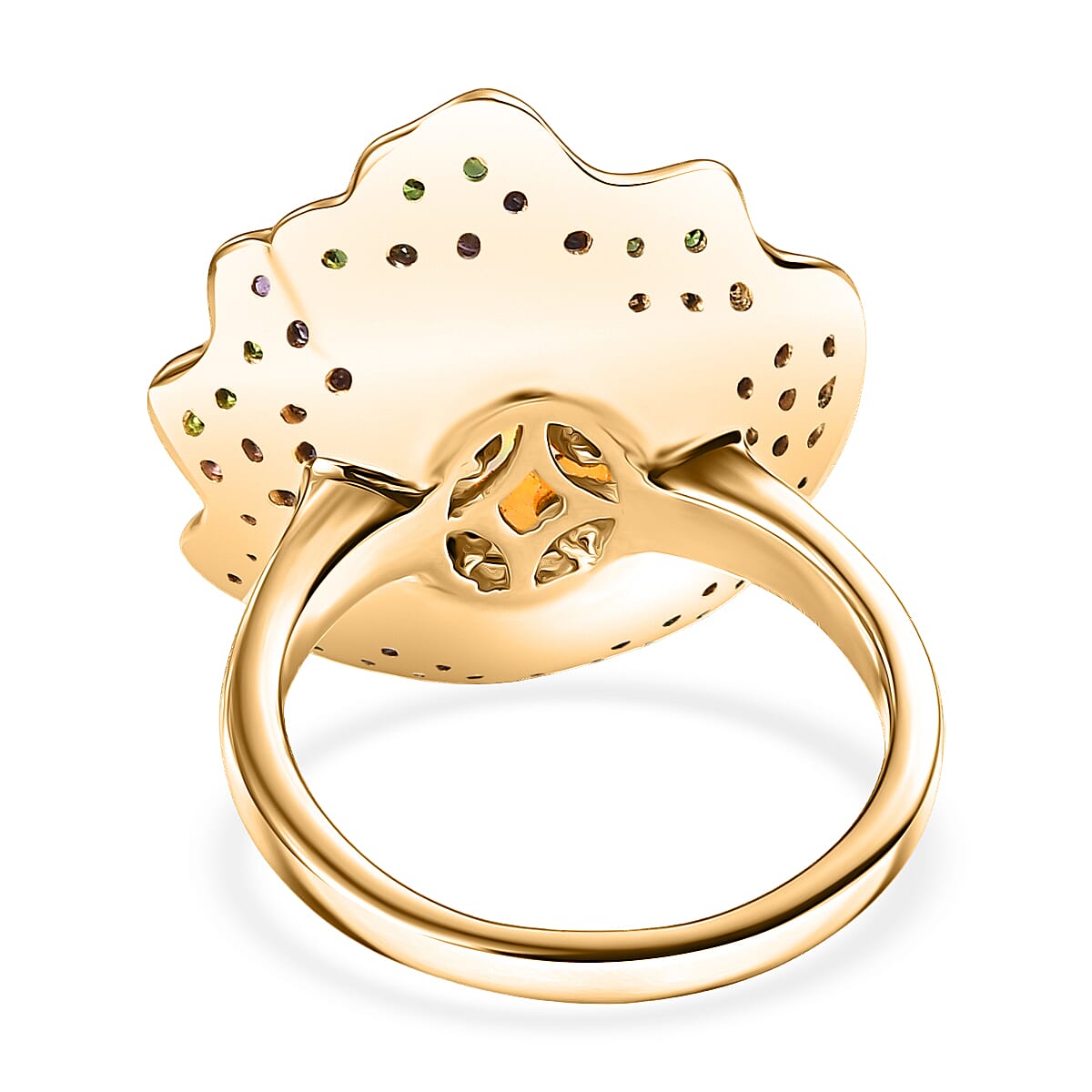 D'Joy Premium Ethiopian Welo Opal and Multi Gemstone 3.00 ctw Ring in 18K Vermeil Yellow Gold Over Sterling Silver (Size 7.0) image number 4