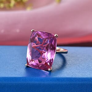 EverTrue African Lilac Quartz (Triplet) 20.30 ctw Solitaire Ring in 18K Rose Gold Plated (Size 11.0) (Ships in 5-7 Days)