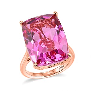 EverTrue African Lilac Quartz (Triplet) 20.30 ctw Ring in 18K Rose Gold Plated (Size 7.0)
