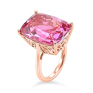 EverTrue African Lilac Quartz (Triplet) 20.30 ctw Ring in 18K Rose Gold Plated (Size 7.0)