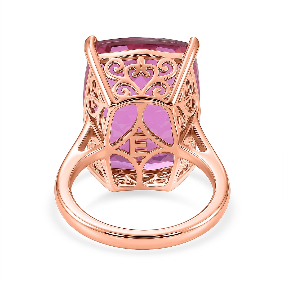 EverTrue African Lilac Quartz (Triplet) 20.30 ctw Ring in 18K Rose Gold Plated (Size 7.0) image number 4