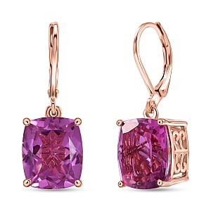 EverTrue African Lilac Quartz (Triplet) 11.50 ctw Earrings in 18K Rose Gold Plated