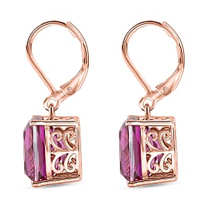 EverTrue African Lilac Quartz (Triplet) 11.50 ctw Earrings in 18K Rose Gold Plated