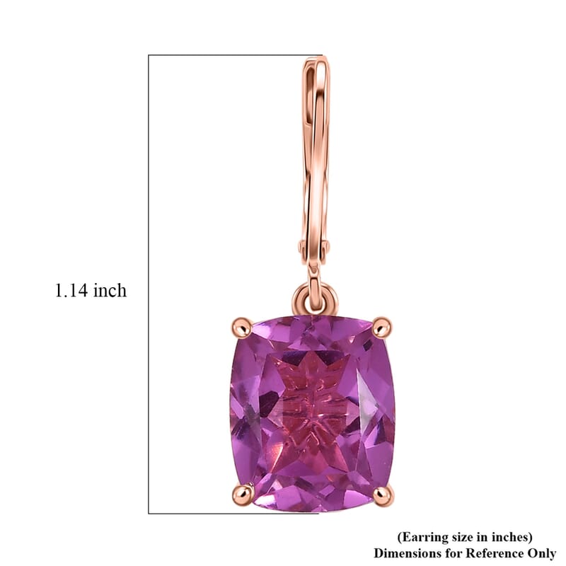 EverTrue African Lilac Quartz (Triplet) 11.50 ctw Solitaire Earrings in 18K Rose Gold Plated