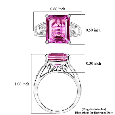 EverTrue African Lilac Quartz (Triplet) 6.85 ctw Solitaire Textured Ring in Platinum Bond (Size 10.0)