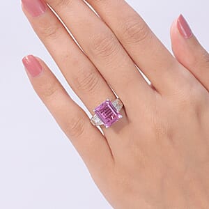 EverTrue African Lilac Quartz (Triplet) 6.85 ctw Ring in Platinum Bond (Size 10.0)
