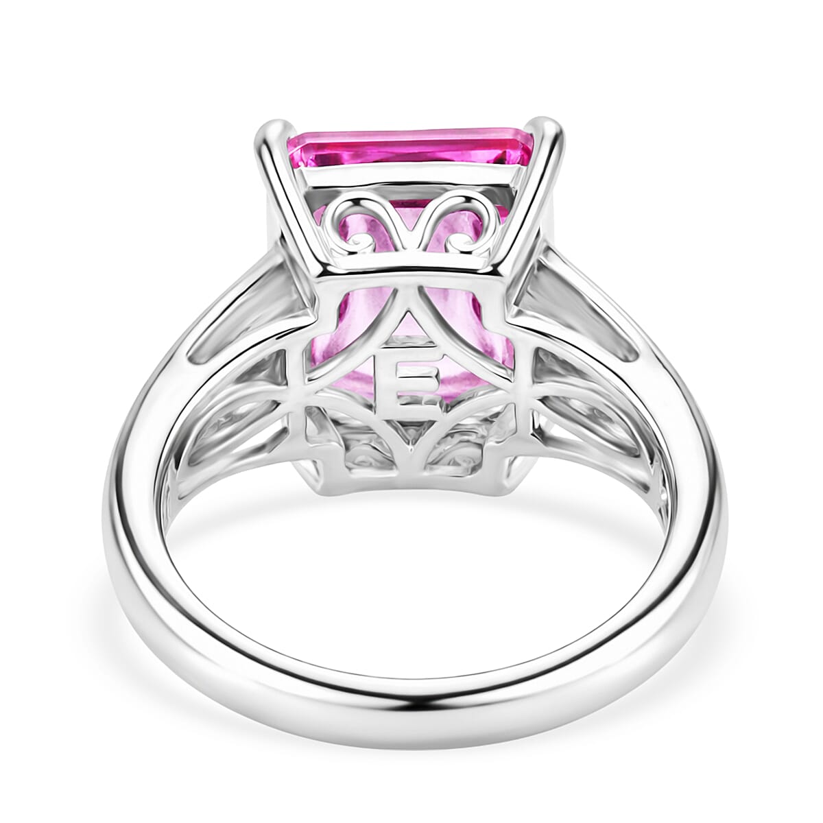 EverTrue African Lilac Quartz (Triplet) 6.85 ctw Solitaire Textured Ring in Platinum Bond (Size 11.0)
