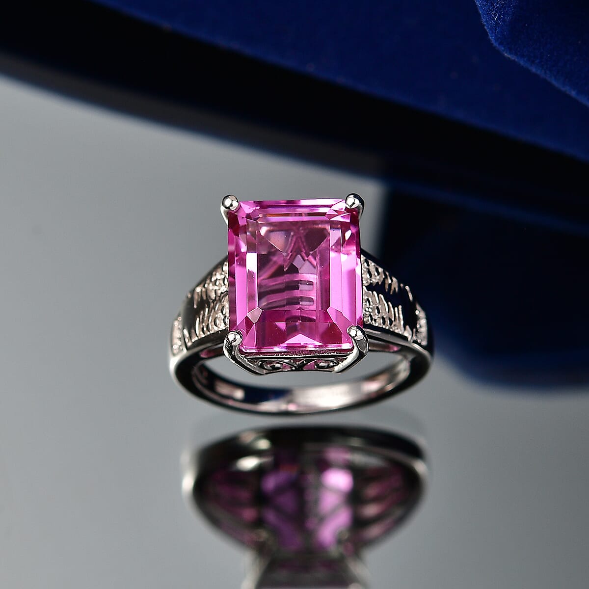 EverTrue African Lilac Quartz (Triplet) 6.85 ctw Ring in Platinum Bond (Size 10.0) image number 1