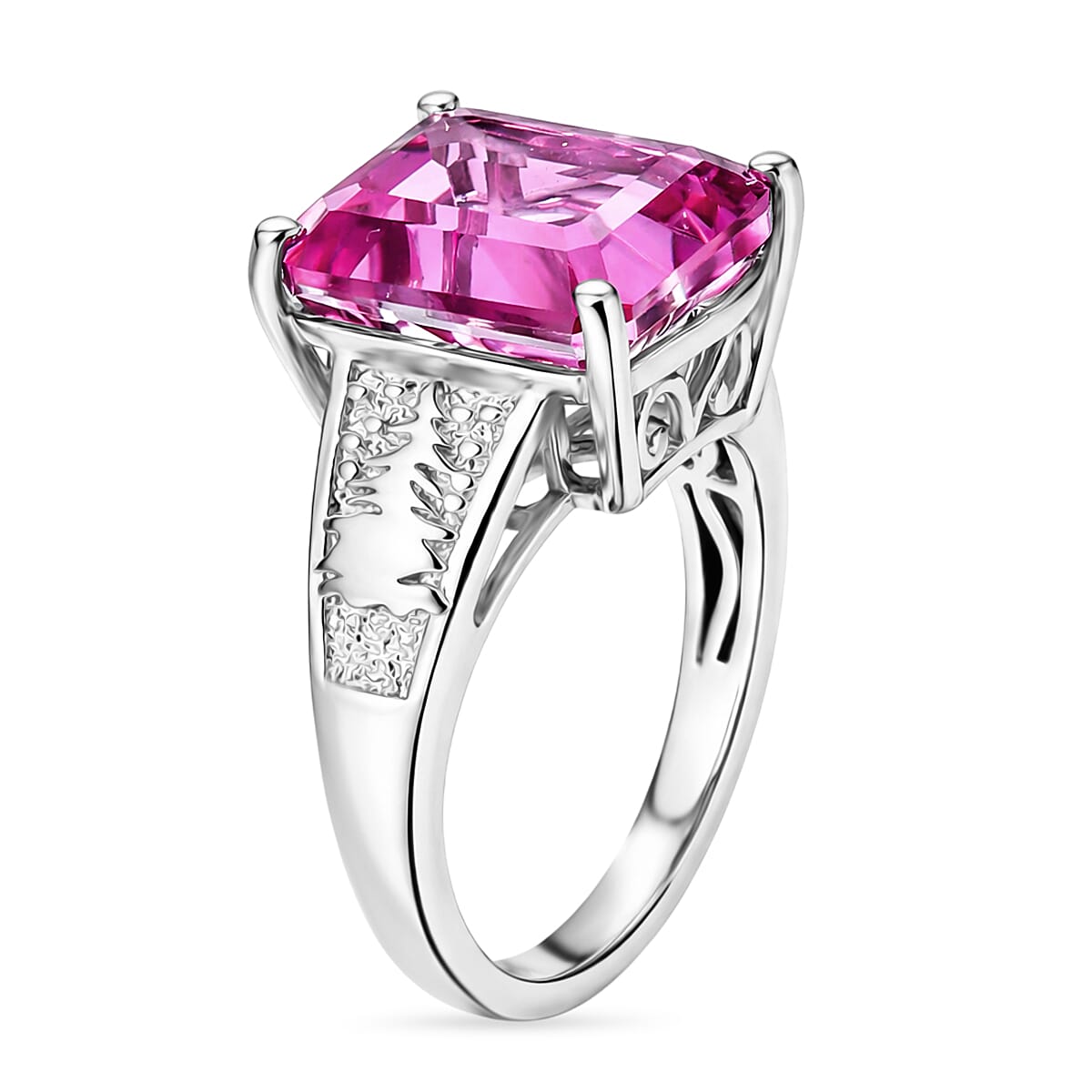 EverTrue African Lilac Quartz (Triplet) 6.85 ctw Ring in Platinum Bond (Size 10.0) image number 3