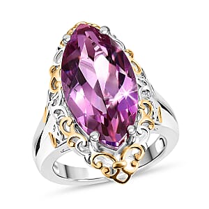 EverTrue African Lilac Quartz Ring in 18K YG Plated and Platinum Bond (Size 10.0) 10.25 ctw