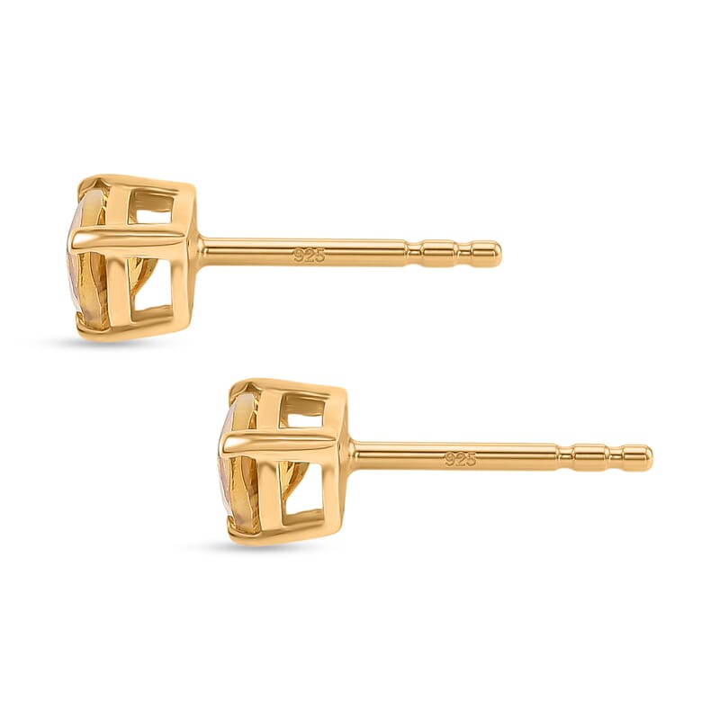 D'Joy AAA Brazilian Heliodor 0.85 ctw Earrings in 18K Vermeil Yellow Gold Over Sterling Silver