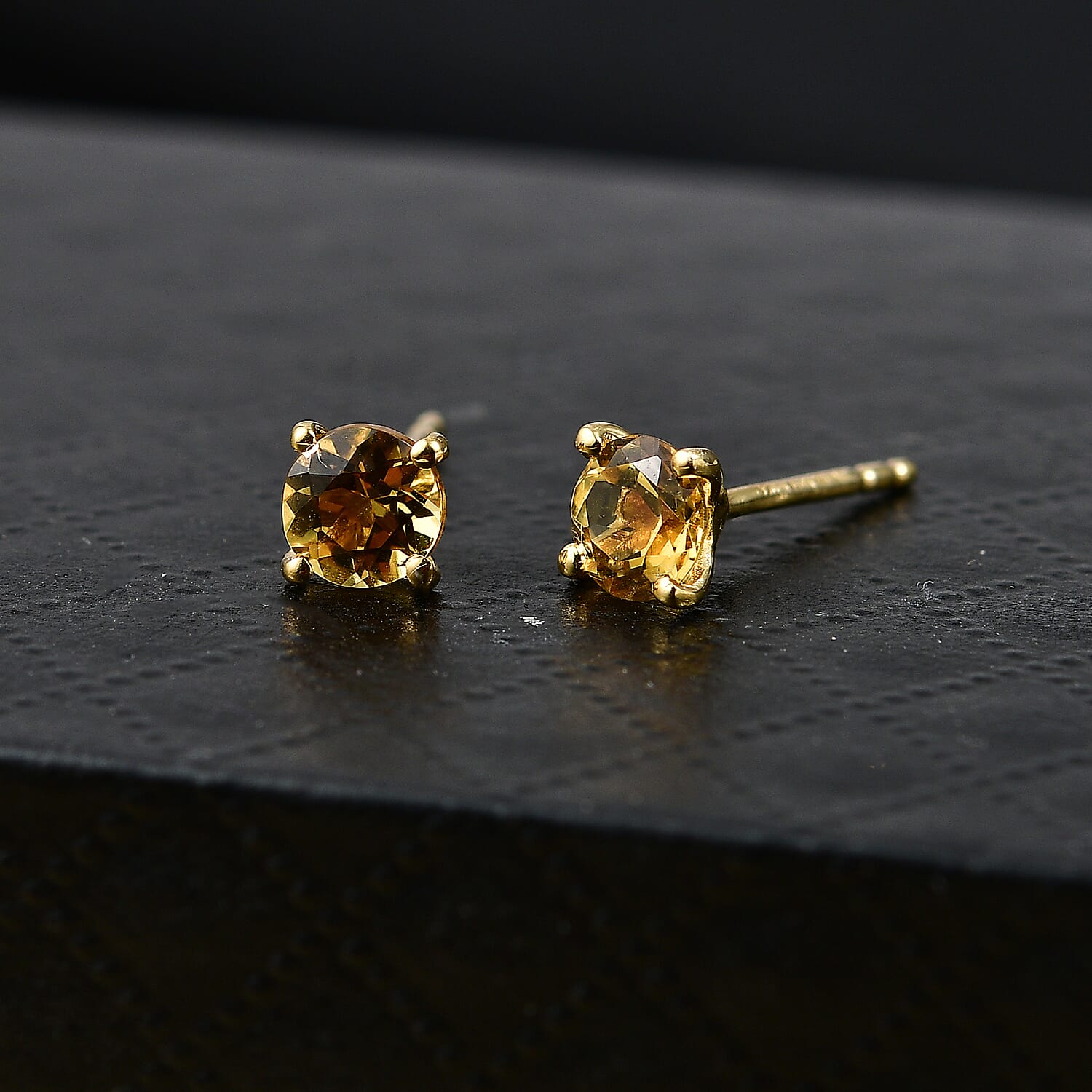 D'Joy AAA Brazilian Heliodor 1.00 ctw Earrings in 18K Vermeil Yellow Gold Over Sterling Silver