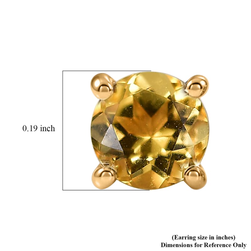 D'Joy AAA Brazilian Heliodor 1.00 ctw Earrings in 18K Vermeil Yellow Gold Over Sterling Silver