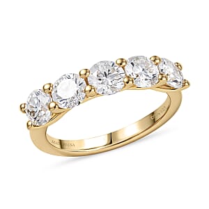D'Joy Moissanite 2.35 ctw Ring in 18K Vermeil Yellow Gold Over Sterling Silver (Size 11.0)