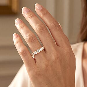 D'Joy Moissanite 2.35 ctw Ring in 18K Vermeil Yellow Gold Over Sterling Silver (Size 11.0)