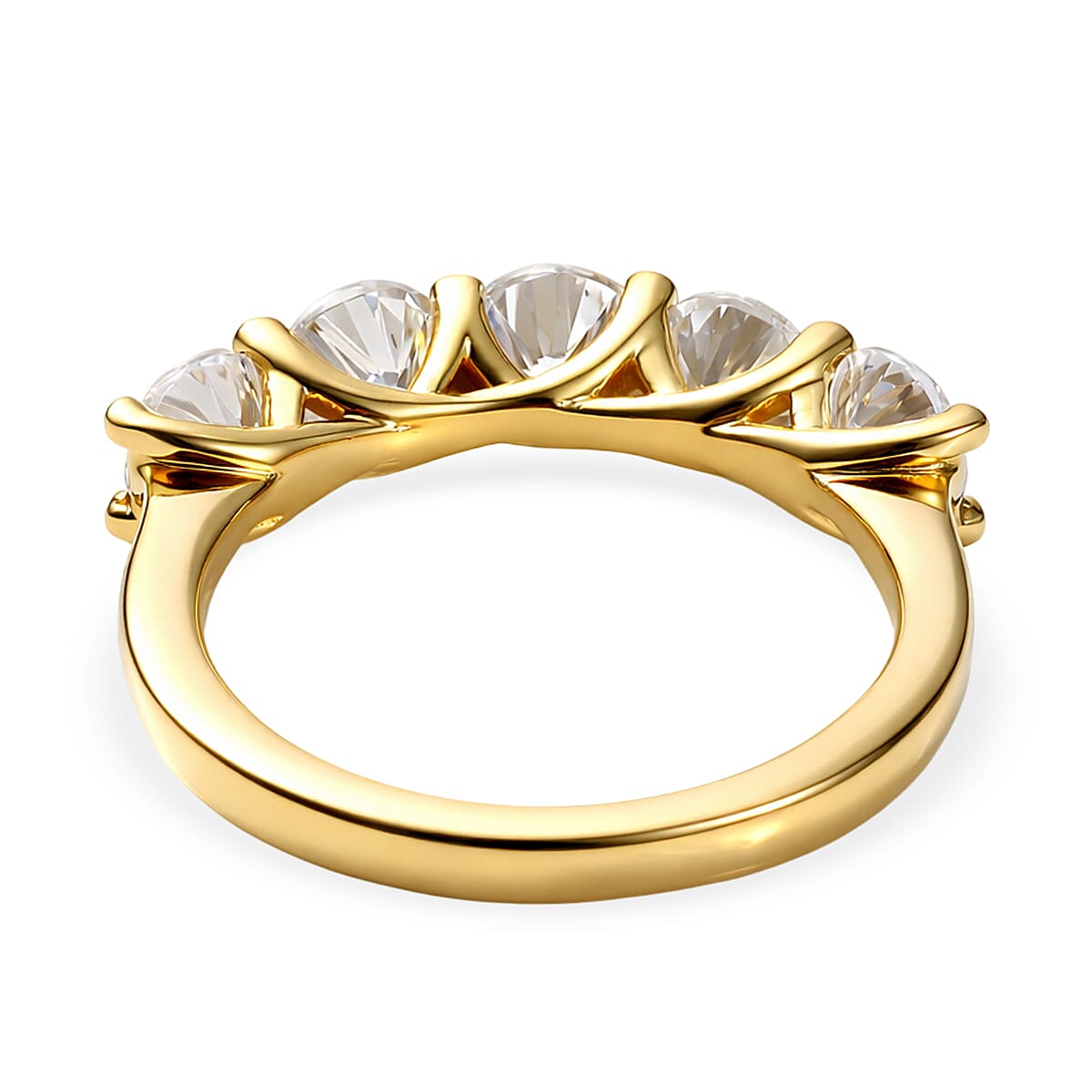 D'Joy Moissanite 2.35 ctw Ring in 18K Vermeil Yellow Gold Over Sterling Silver (Size 7.0) image number 4