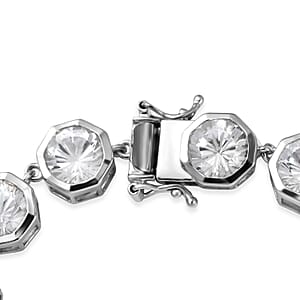 D'Joy White Topaz 36.15 ctw Endless Elegance Bracelet in Rhodium Over Sterling Silver (7.25 In) (Del. in 8-10 Days)