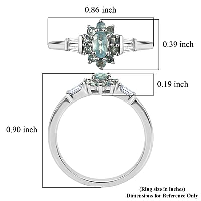 D'Joy Narsipatnam Alexandrite and Moissanite 0.65 ctw Crown Bloom Ring in Rhodium Over Sterling Silver (Size 7.0)